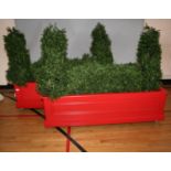 Pair of rectangular planters containing artificial box hedging 133 W x 140 H x 40 D