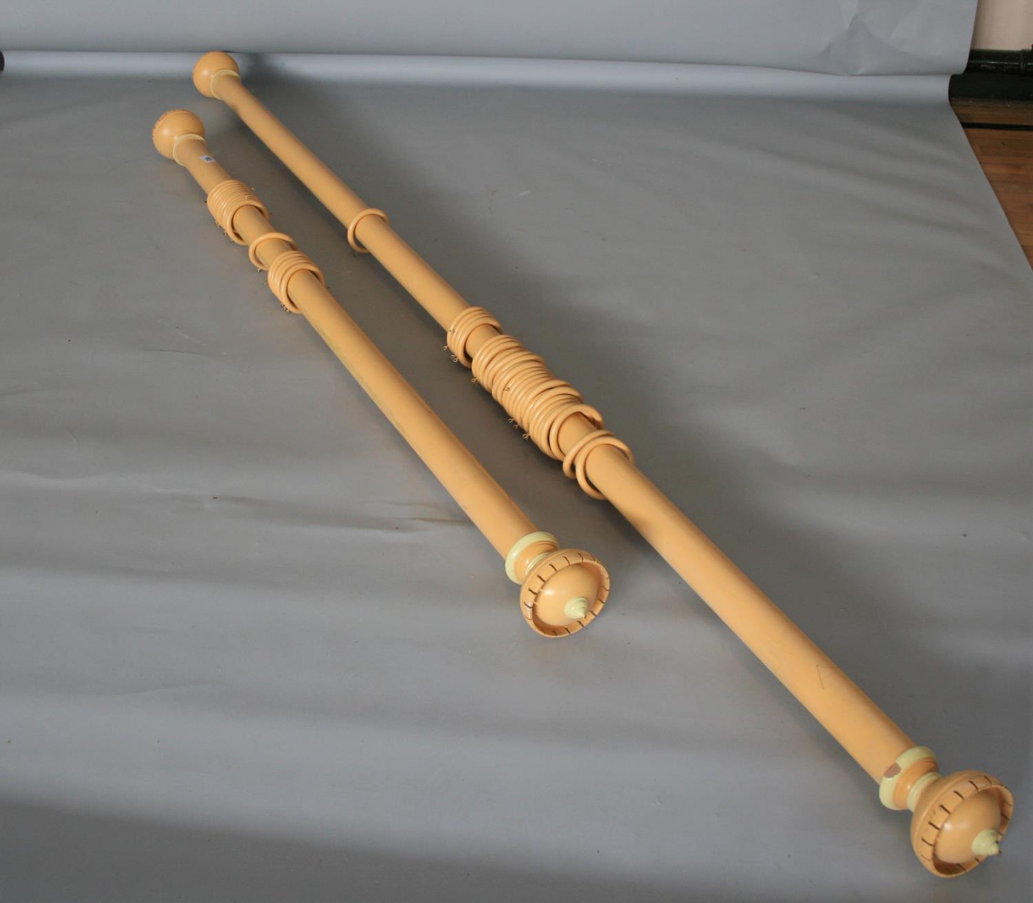 Two quality graduated curtain poles 300 cm