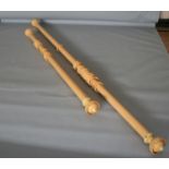 Two quality graduated curtain poles 300 cm