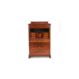 19th C. mahogany and rosewood Biedermeier secretaire chest