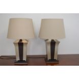 Pair of table lamps with shades. 43W 70H