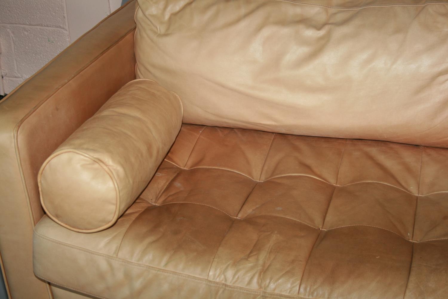 Vintage Rolf Benz tanned colour leather sofa 230 W x 70 H x 105 D - Image 2 of 3