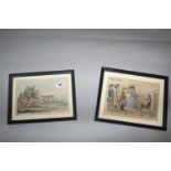 Pair of early 19th Century coloured engravings, "A tenant at will" and "Ease, comfort and recreation