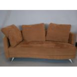 Rolf Benz suede covered sofa with some fading 190 W x 70 H x 80 D