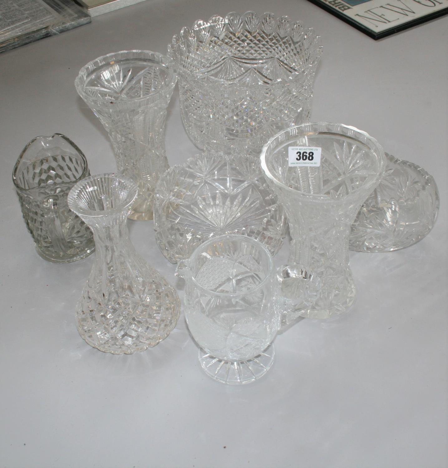 Fine selection of cut glass items.