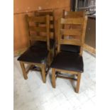 Set of four ladderback restaurant chairs 47W 108H