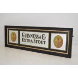 Rectangular shaped Guinness framed advertising mirror. 171W 55H