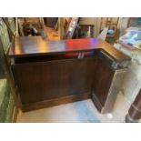 Solid Mahogany Reception Counter. 115W 112H Depth Middle 47 Depth Right End 86 Depth Left End 75.