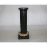 19th Century ebonised pedestal of fluted form with acanthus leaf decoration. 34W x 108H