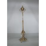 Decorative Edwardian brass standard lamp. 40W x 175H