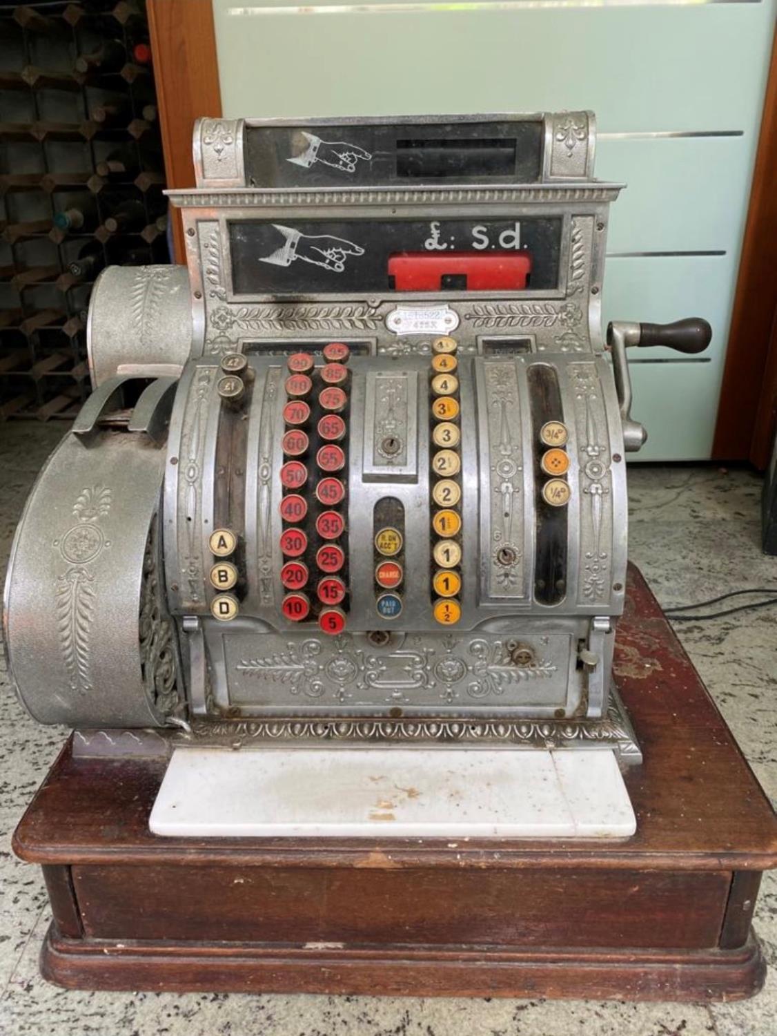 Very unusual vintage chrome cash register.