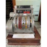 Very unusual vintage chrome cash register.
