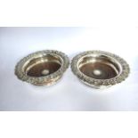 Pair of antique Sheffield plated coasters.