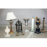 Misc. collection of antique lamps etc.