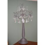 Large candelabra with crystal drops. 27W 90H