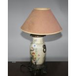 Oriental ceramic and bronzed lamp. 20W x 55H