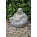 Stone model of a seated Buddha 45W 48H