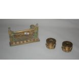 Antique brass pipe holder and pair of WW1 shells (converted)