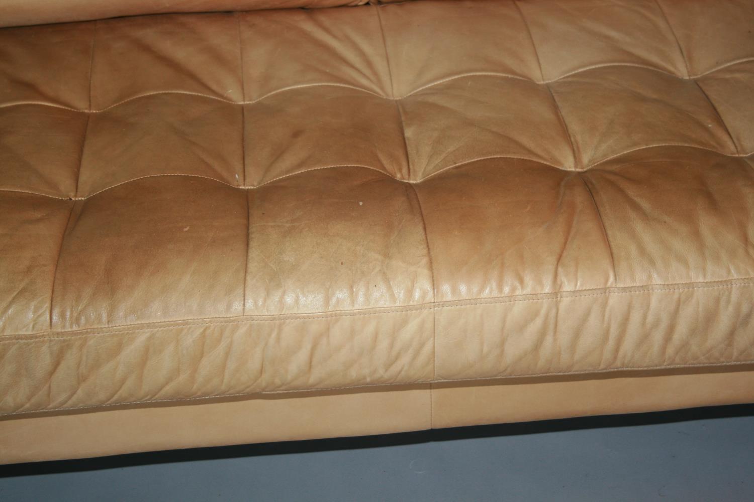 Vintage Rolf Benz tanned colour leather sofa 230 W x 70 H x 105 D - Image 3 of 3