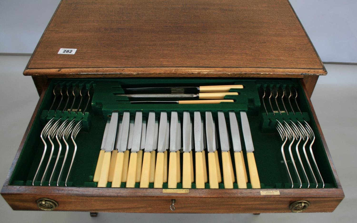 Rattery & Co, silver smith Dundee canteen of cutlery containing approx. 80 pieces in a 2 drawer - Image 2 of 4