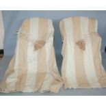 Two pairs of quality lined curtains complete with tie backs 240 W x 260 H