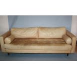 Vintage Rolf Benz tanned colour leather sofa 230 W x 70 H x 105 D