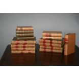 Selection of antique leather bound books, including the history of England.