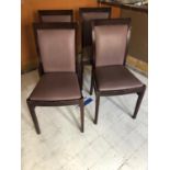 Set of seven highback restaurant chairs, with purple leather upholstery 45W 90H 46D
