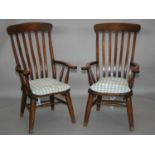 Pair of high back fork design kitchen chairs 65 W x 115 H x 60 D