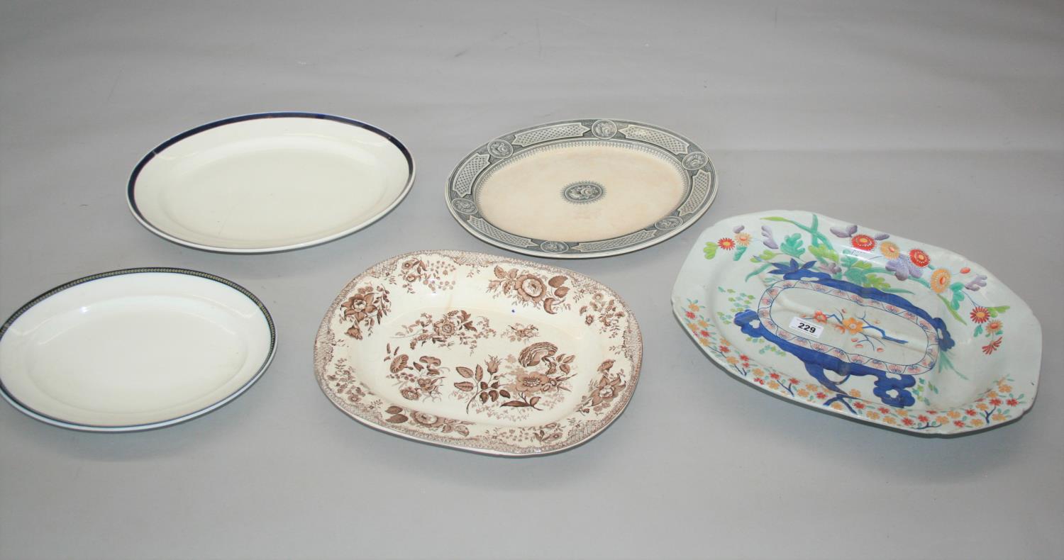 Selection of five ceramic platters. 50W x 35D