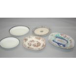 Selection of five ceramic platters. 50W x 35D