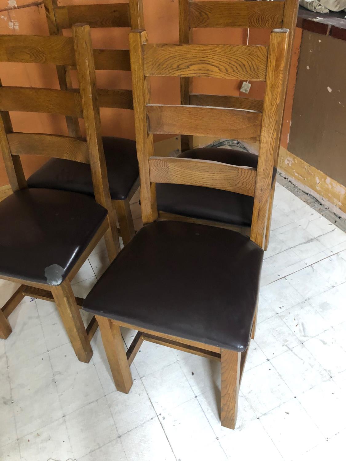 Set of four ladderback restaurant chairs 47W 108H - Image 2 of 4