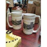 Two Carlsberg Arklow pottery beer jugs.