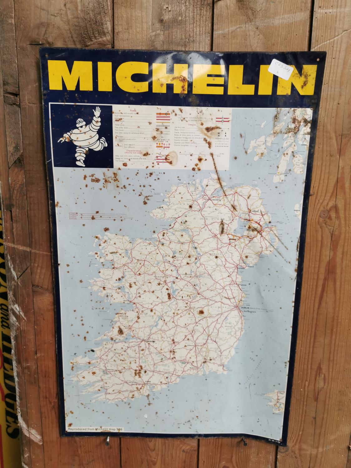 Michelin tin plate advertising sign.