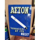 Afton Tobacco enamel advertising sign.