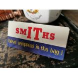 Smiths tin plate advertising shelf sign.
