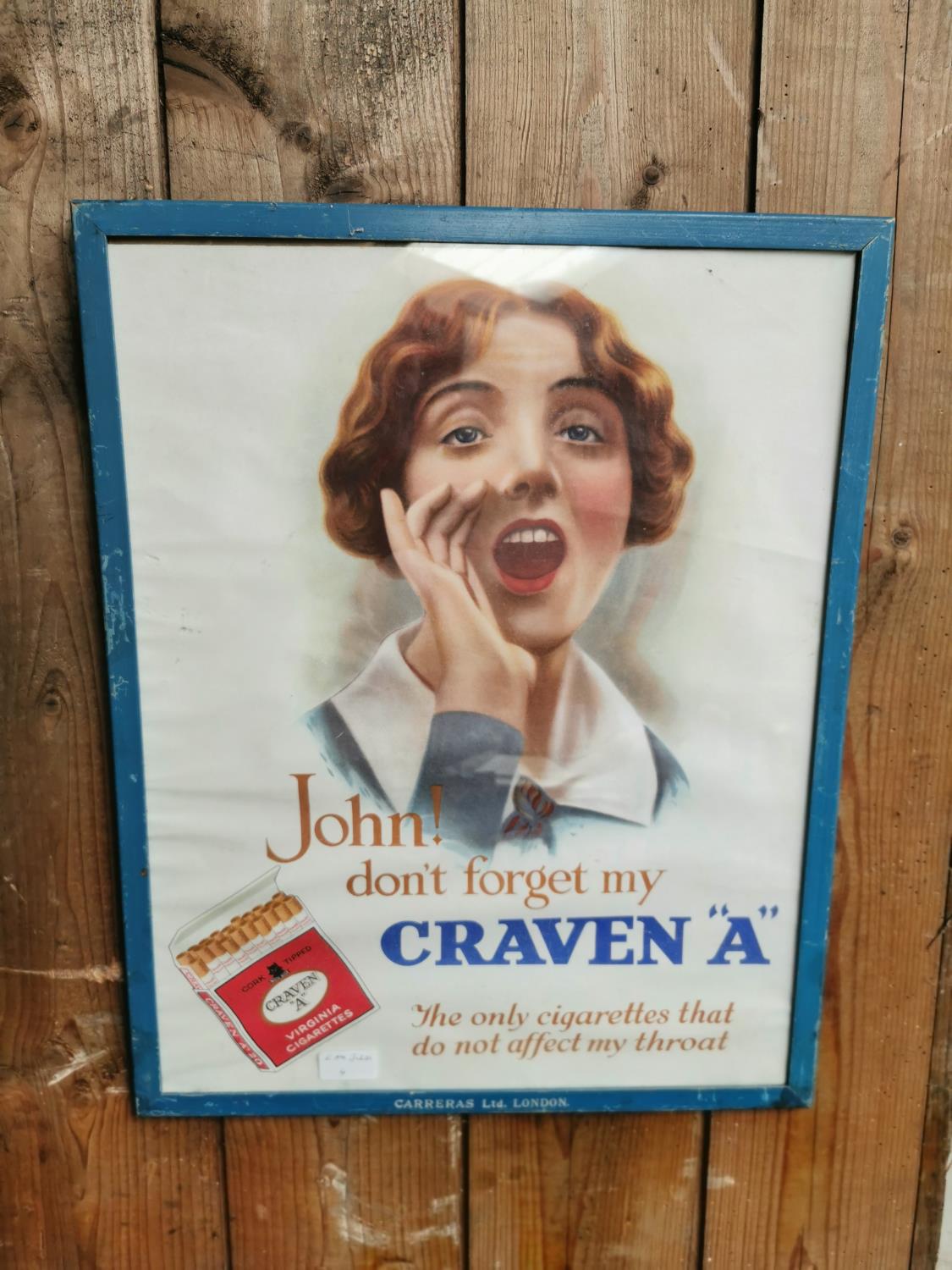Craven A cigarettes advertising sign.