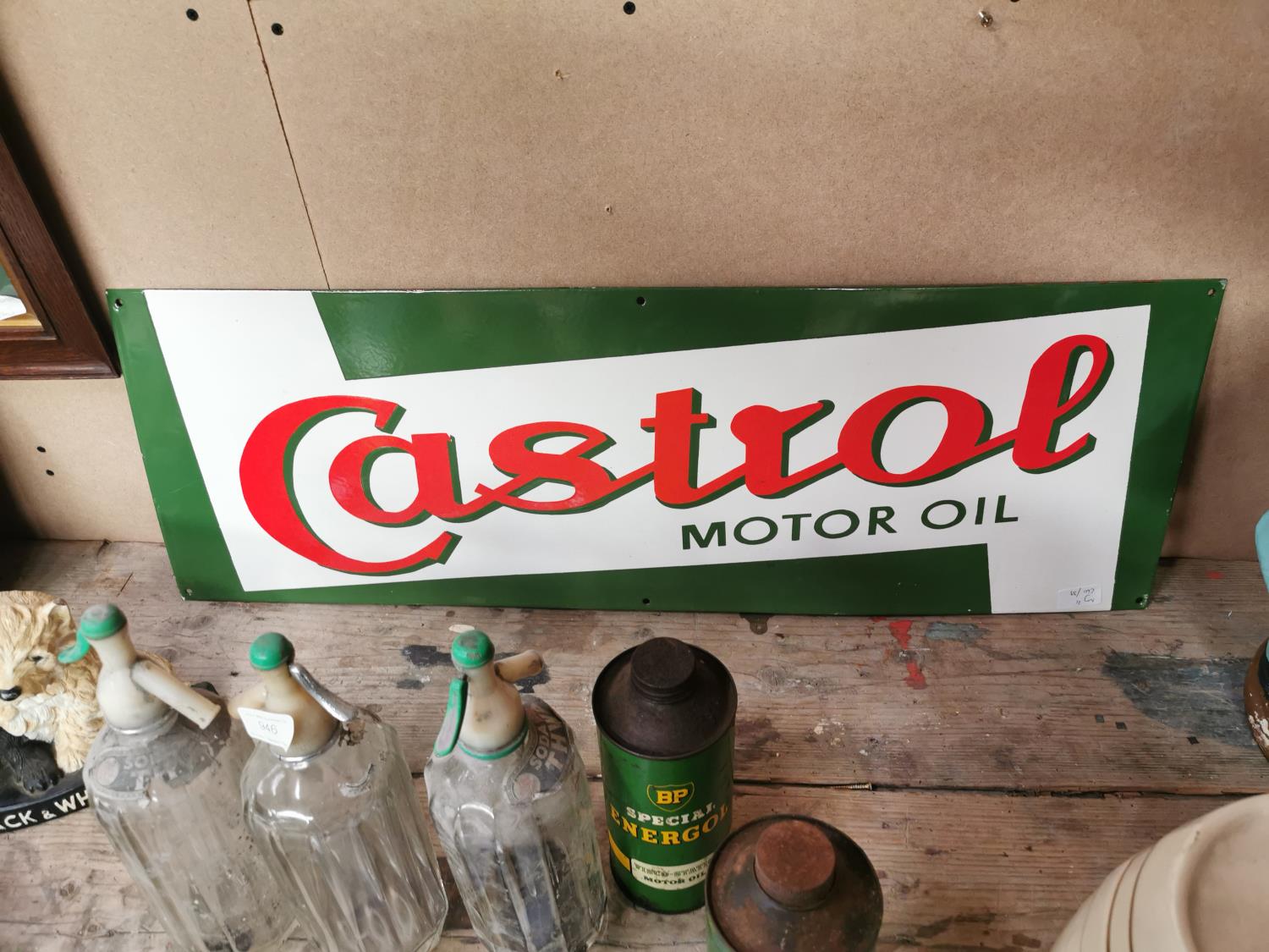 Castrol Motor Oil enamel advertising sign.