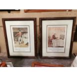 Pair of Dewar's Scotch Whiskey advertising prints.