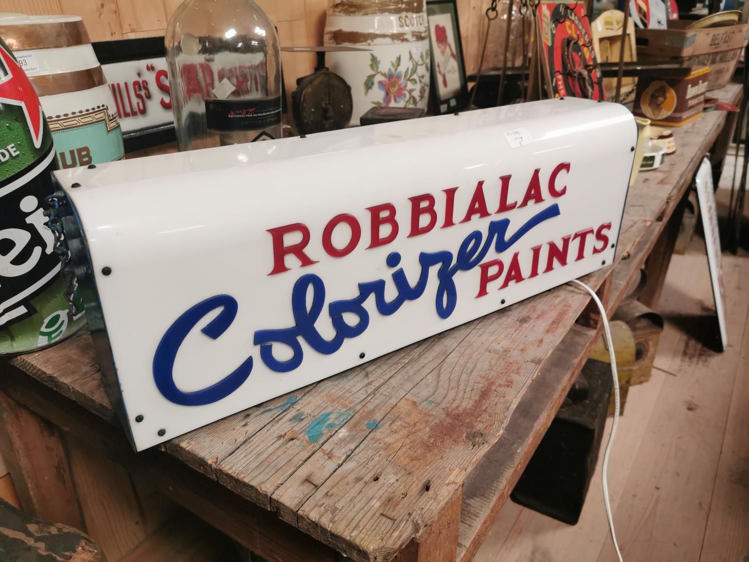 Robbialac Paints light up advertising sign