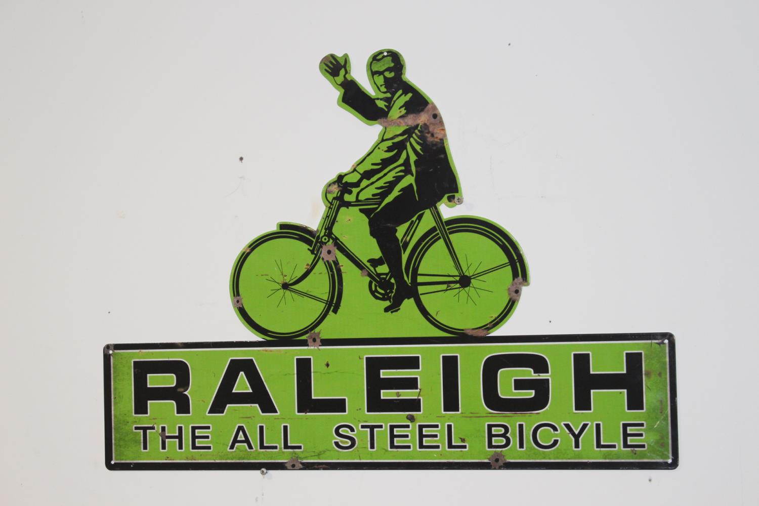 Raleigh Bicycle tin advertising sign.