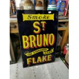 Smoke St. Bruno tobacco advertising sign.