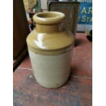 Glazed stoneware jar.