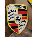 Porsche cast iron advertising sign.