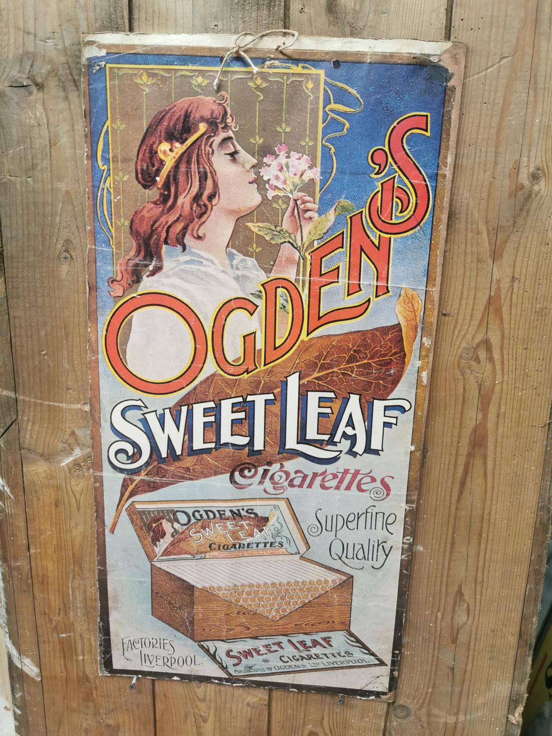 Ogden's Sweet Leaf Cigarettes advertising print