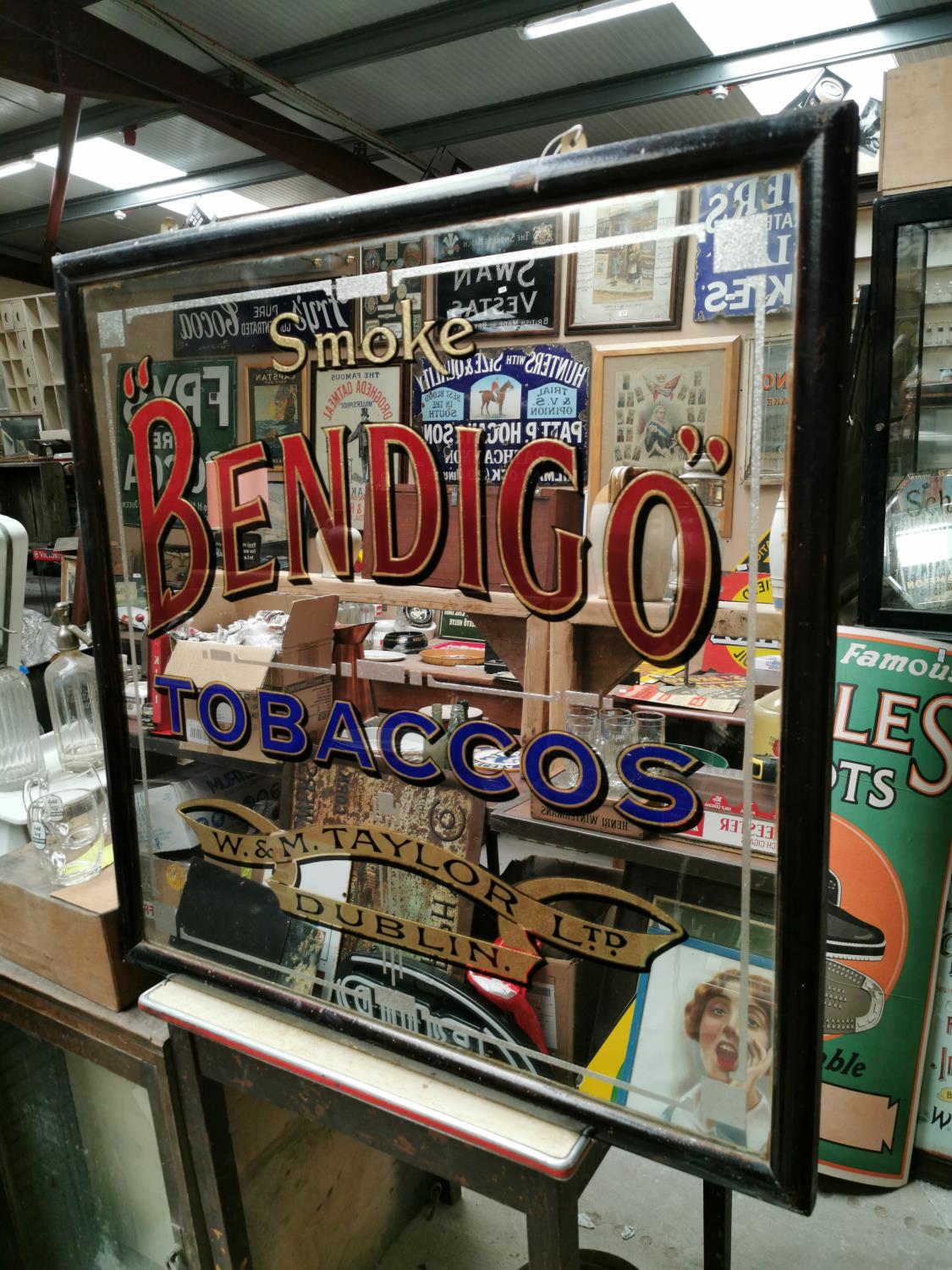 Bendigo Tobacco's advertising mirror.