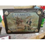 Gallaher's Irish Roll tobacco advertising sign.