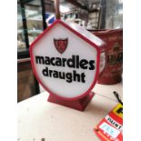 Macardles Draught light up advertising sign.