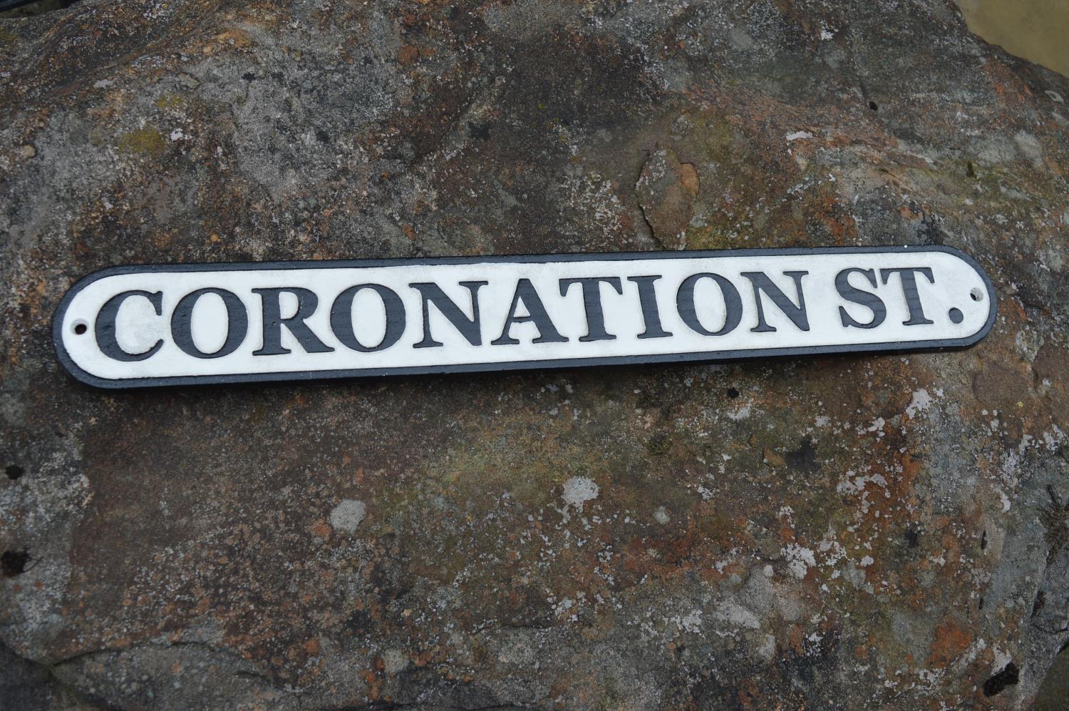 Coronation St. metal wall sign.