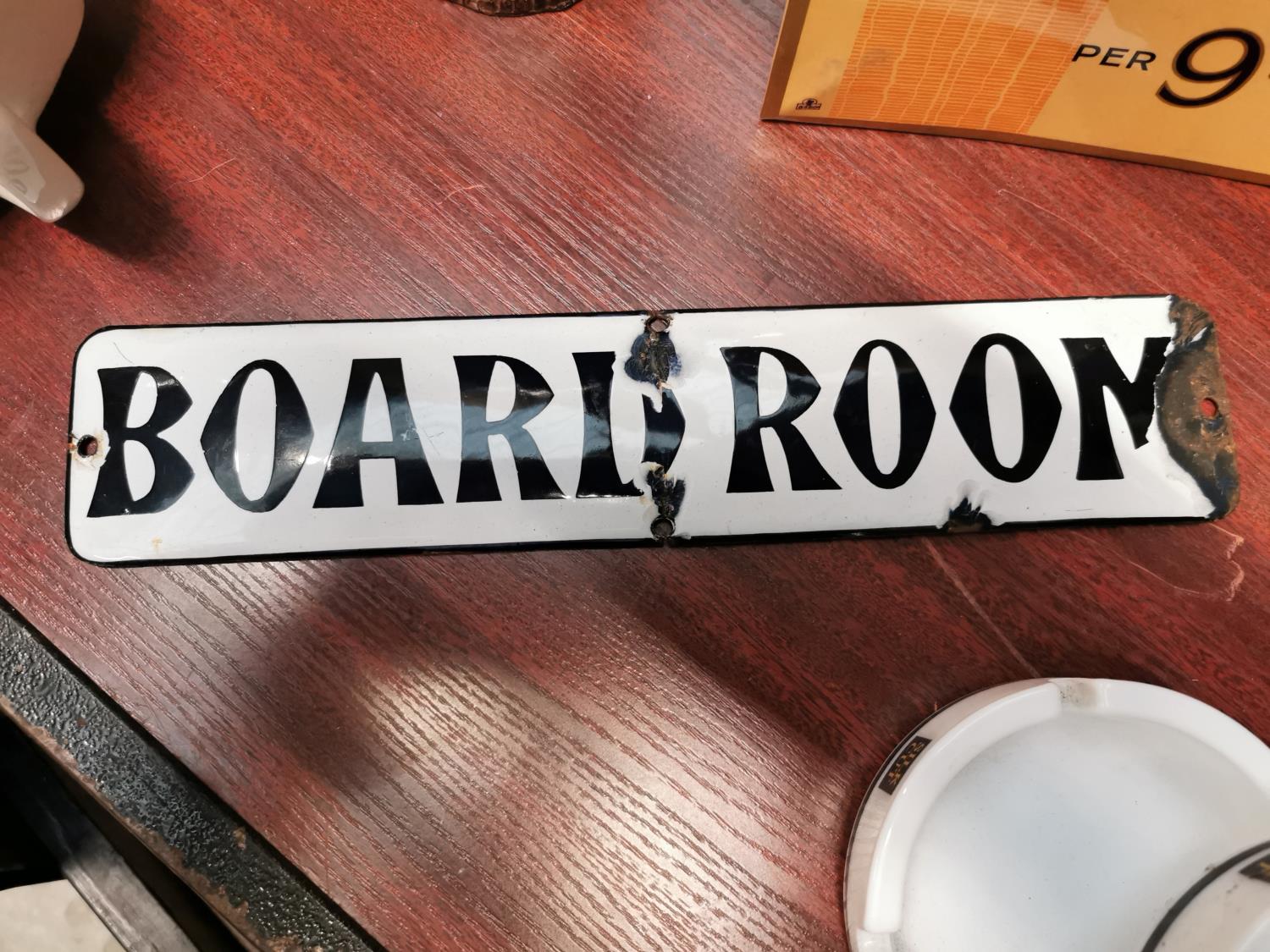 Board Room enamel door plate.